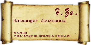 Hatvanger Zsuzsanna névjegykártya